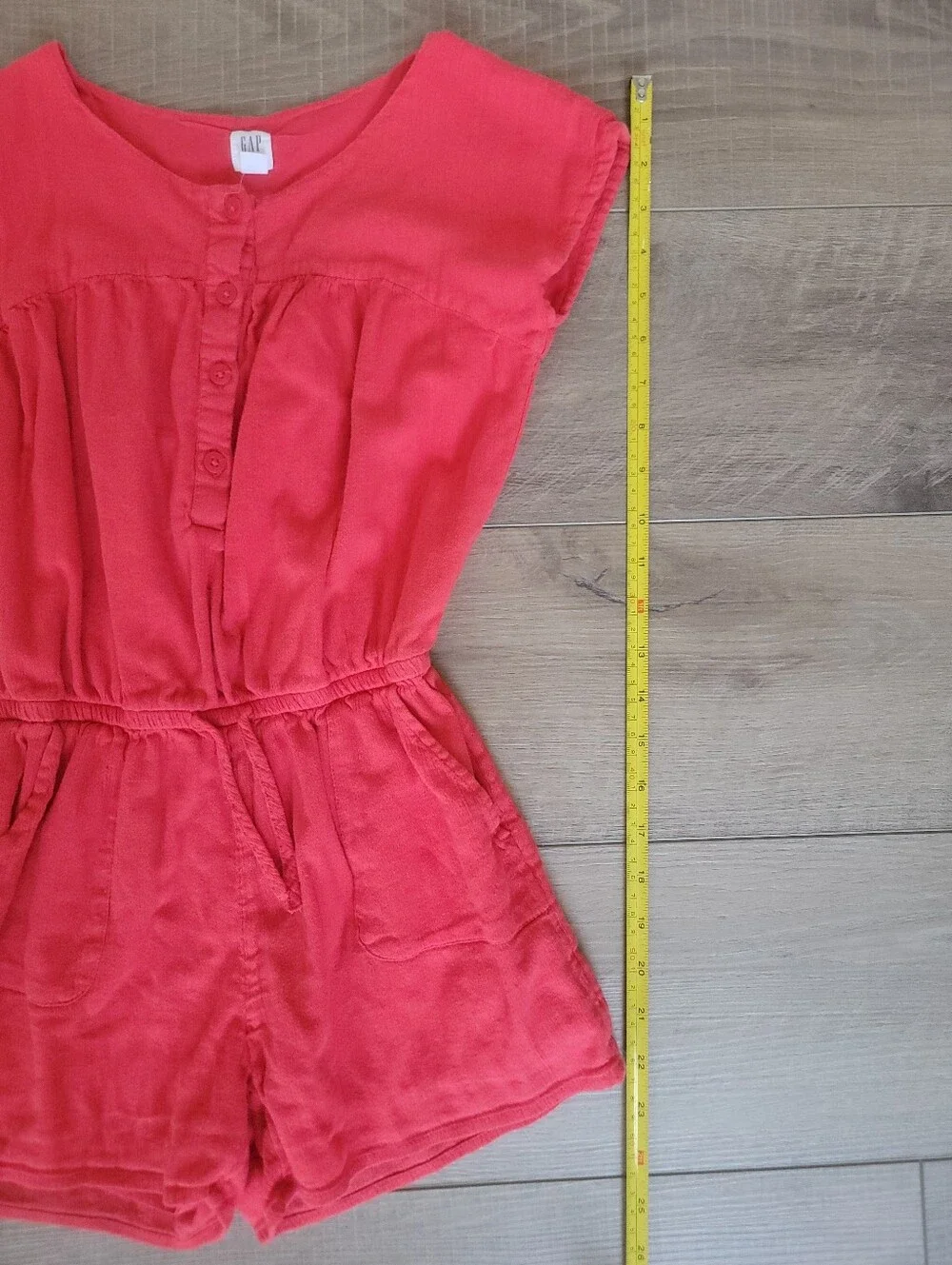 GAP Kids Gauze Romper Cotton Blend Coral Red Girls Size M 8-9 Summer Core